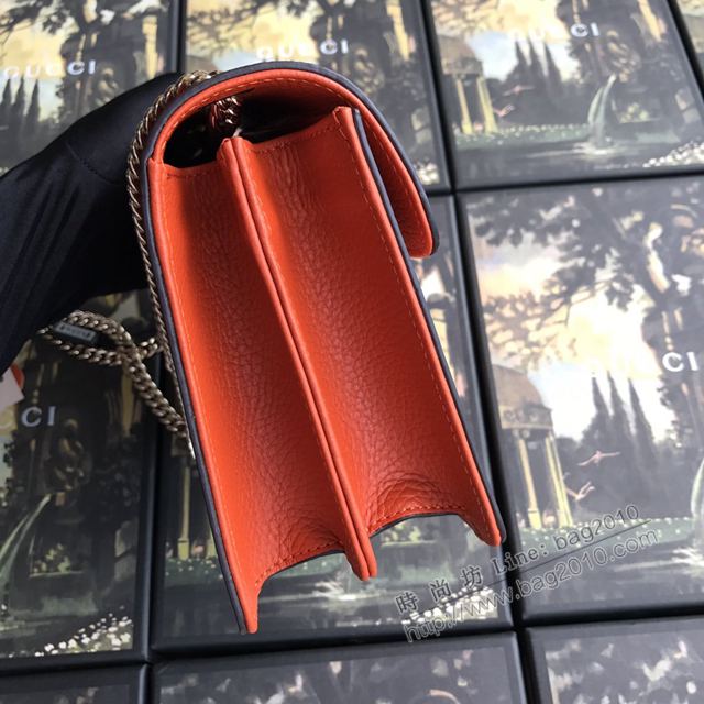 Gucci包 古馳女包 510304橙紅 Gucci新款鏈條包 Gucci單肩斜挎包  gudj1169